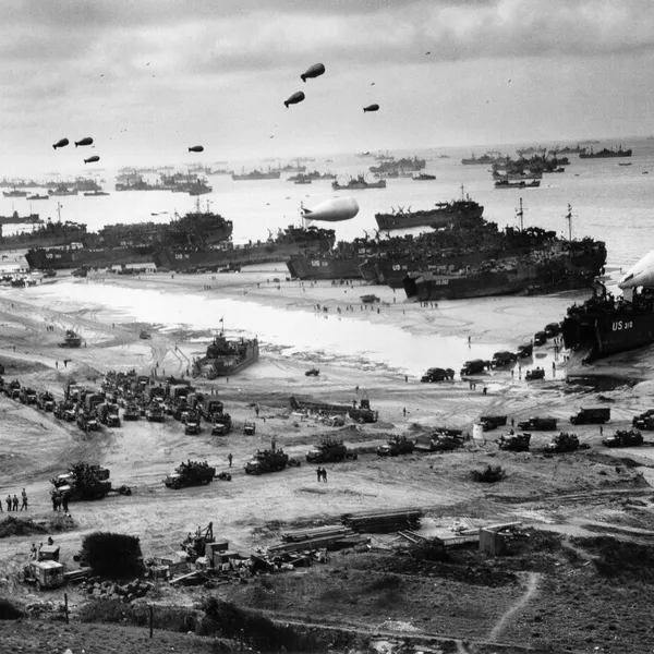 Supplies coming ashore in Normandy, 1944