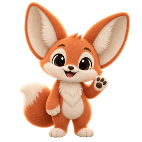 Earl the fennec fox waving hello